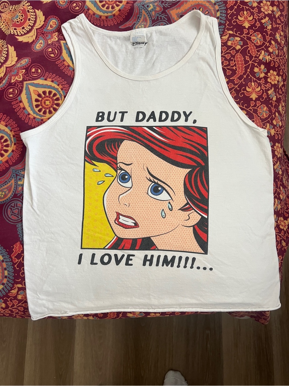Disney Tank Top Pop-Art Mermaid Graphic “But Daddy, I Love Him”